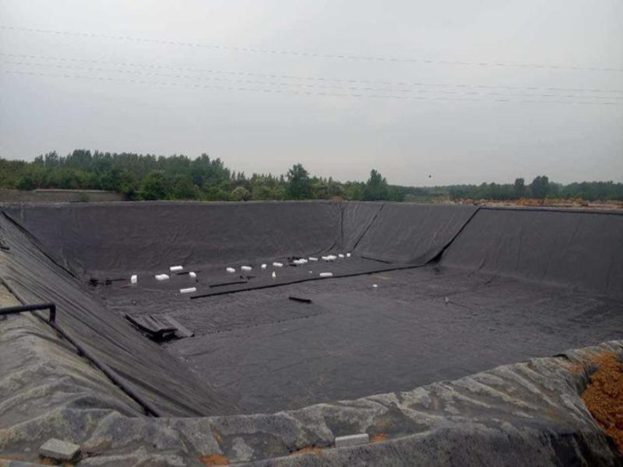 防滲膜鋪設的沼氣池